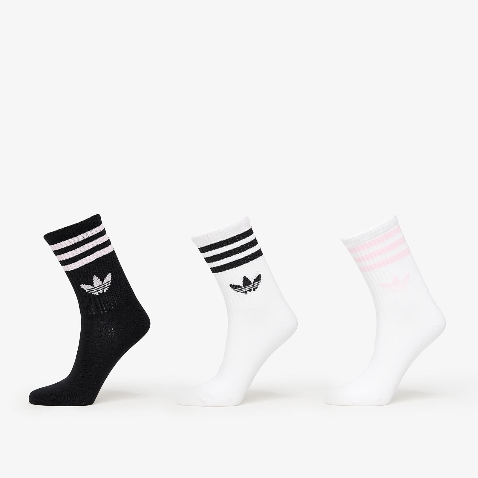 Ponožky adidas 3-Stripes Crew Socks 3-Pack White/ Night Indigo/ White S