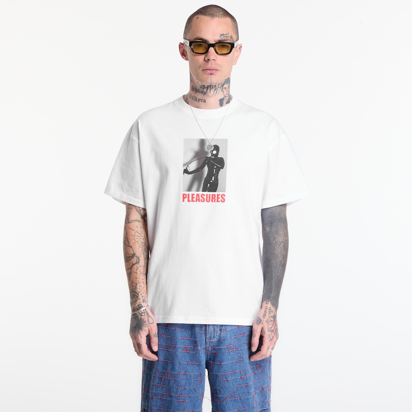 Tričko PLEASURES Whip T-Shirt White XXL
