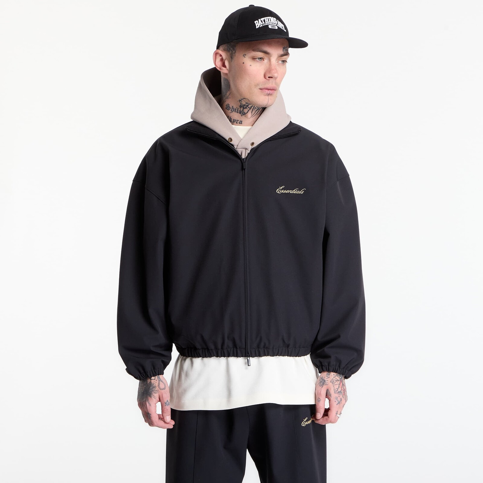 Bunda Fear of God Essentials Signature Full Zip Track Jacket Vintage Black L