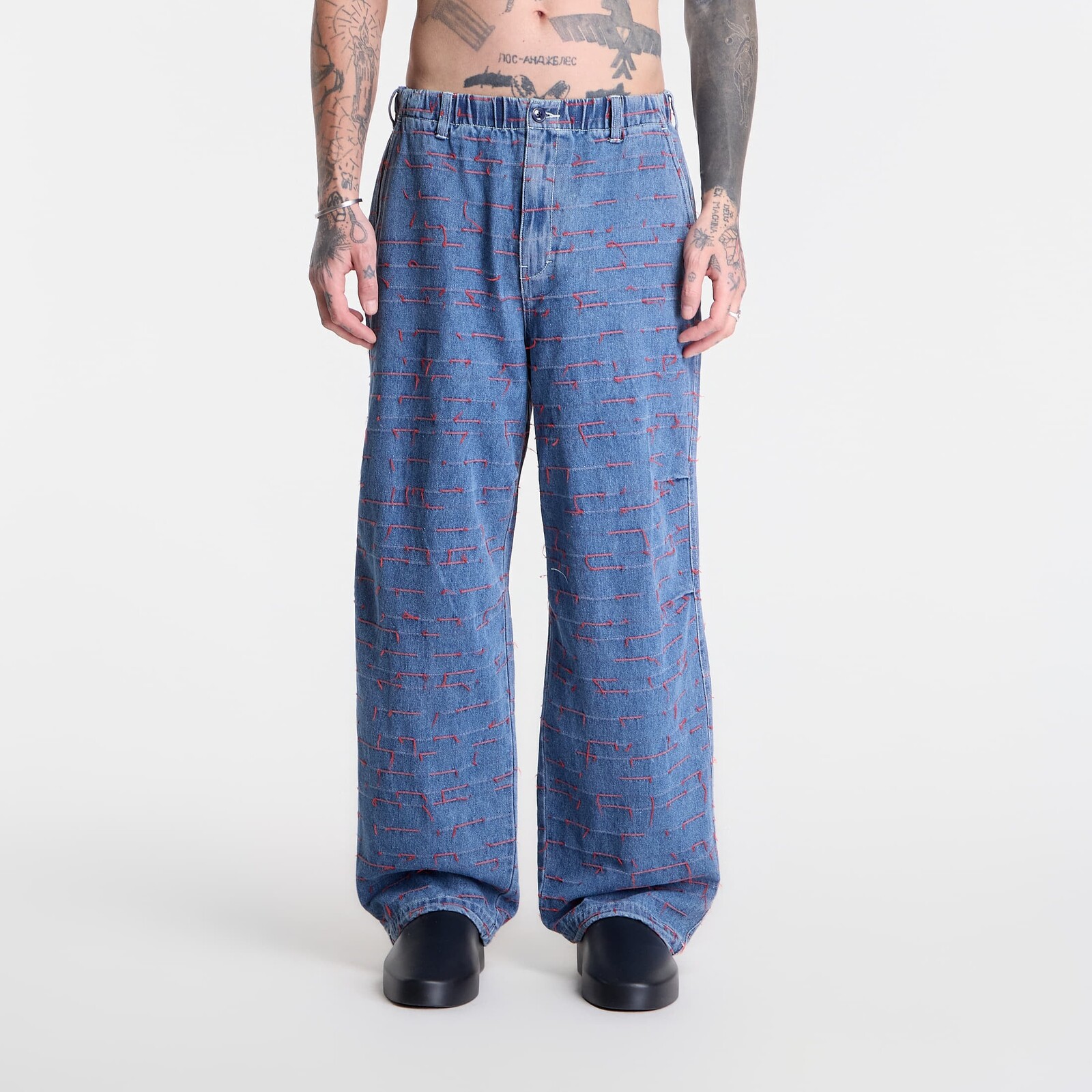 Džínsy PLEASURES Strokes Denim Parachute Pants Indigo L