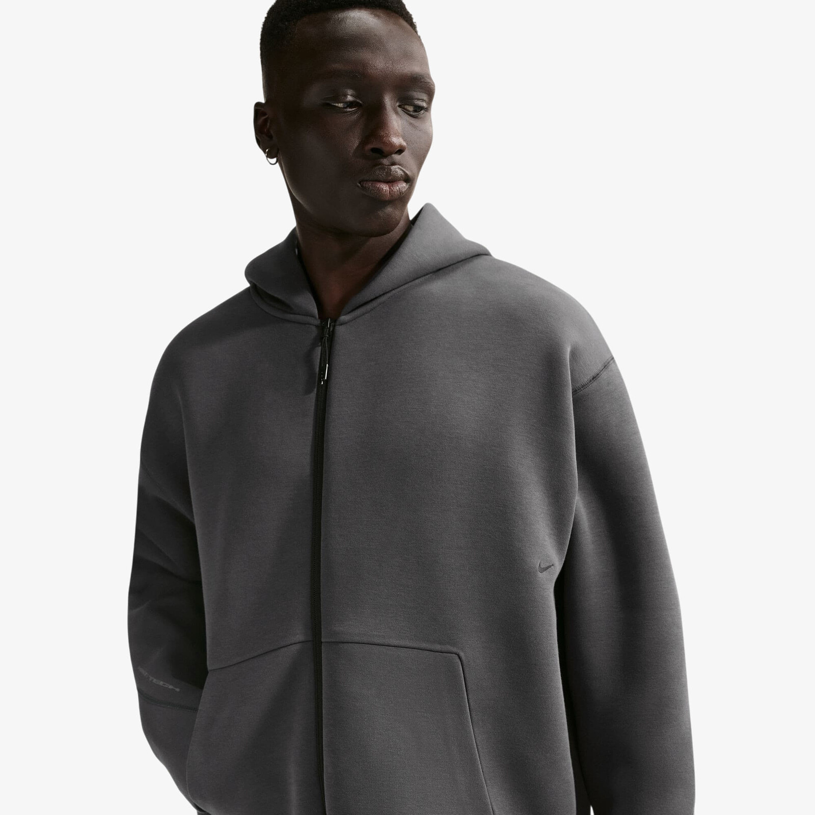 Mikina Nike Tech Men's Fleece Full-Zip Hoodie Anthracite/ Black L