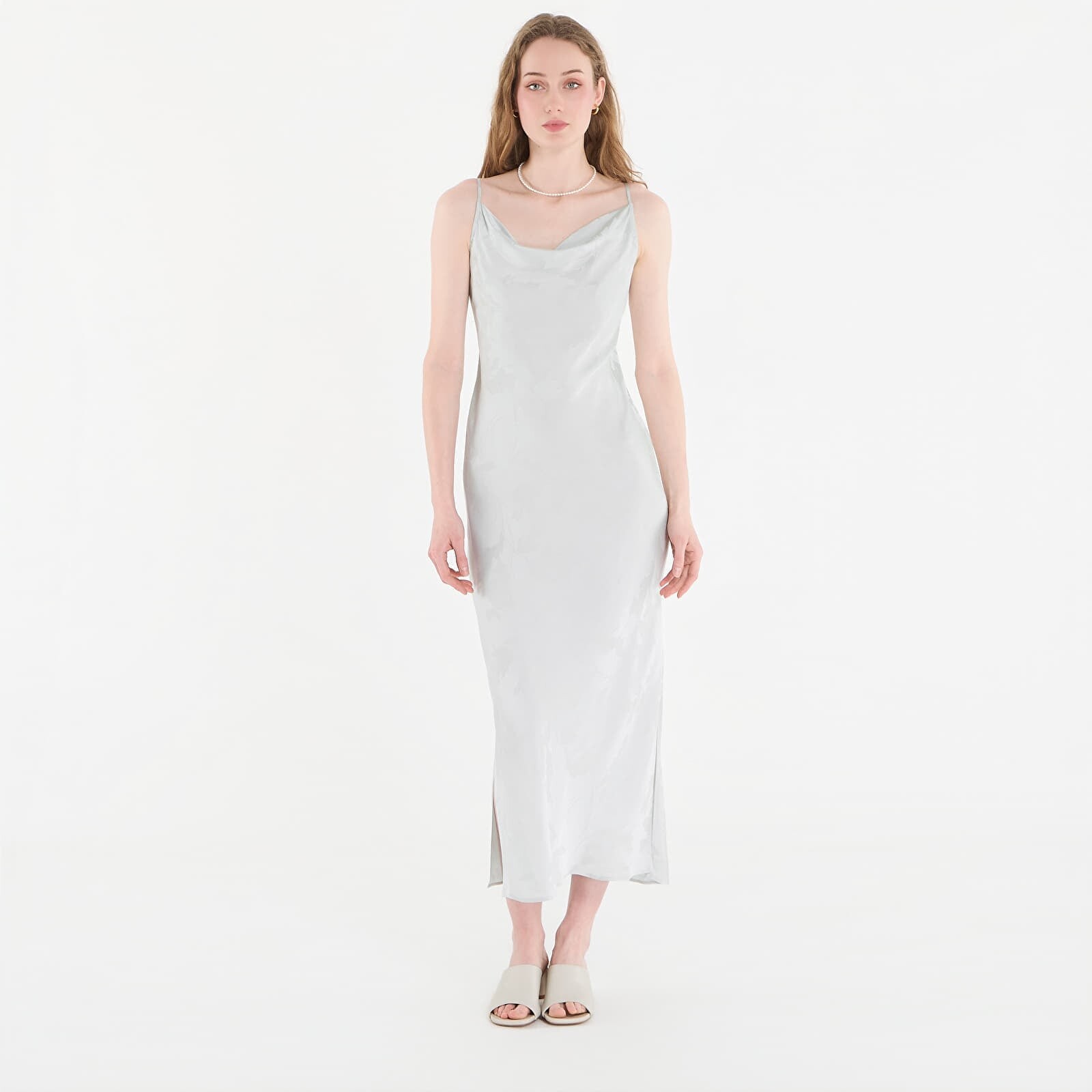 Oblečenie Calvin Klein Viscose Jacquard Maxi Slip Dress Green M