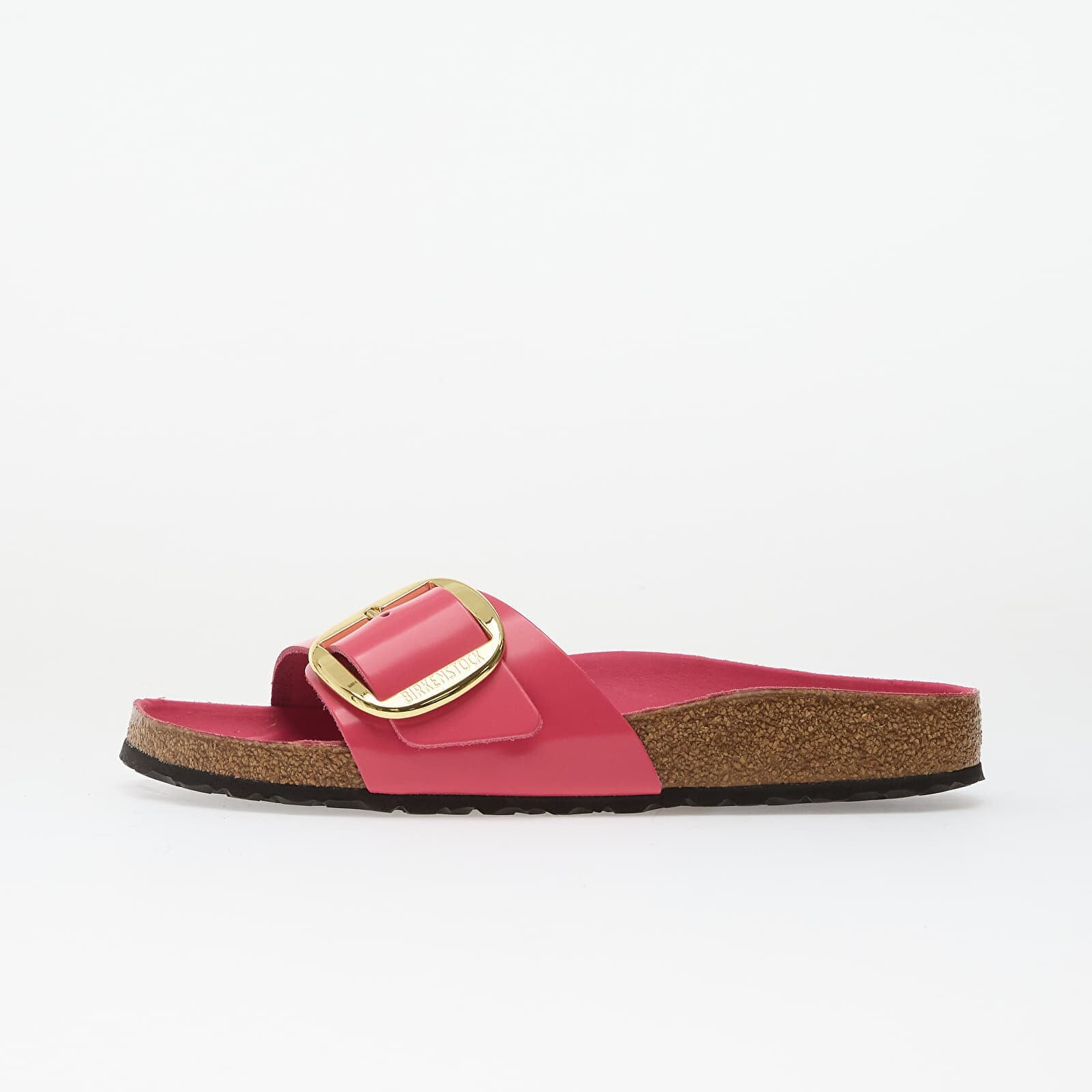 Tenisky Birkenstock Madrid Big Buckle Natural Leather Patent Women High-Shine Fuchsia Tulip EUR 40