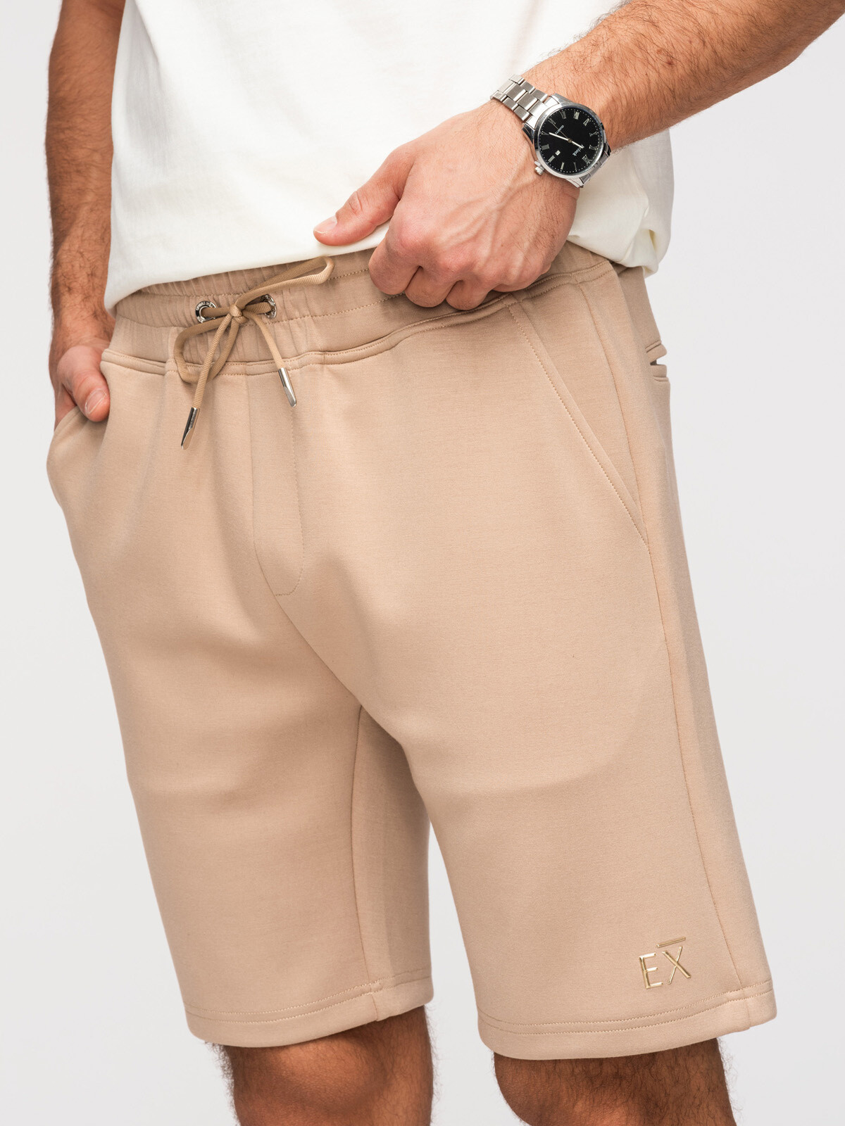 Ombre pánske šortky Regular Fit - béžové