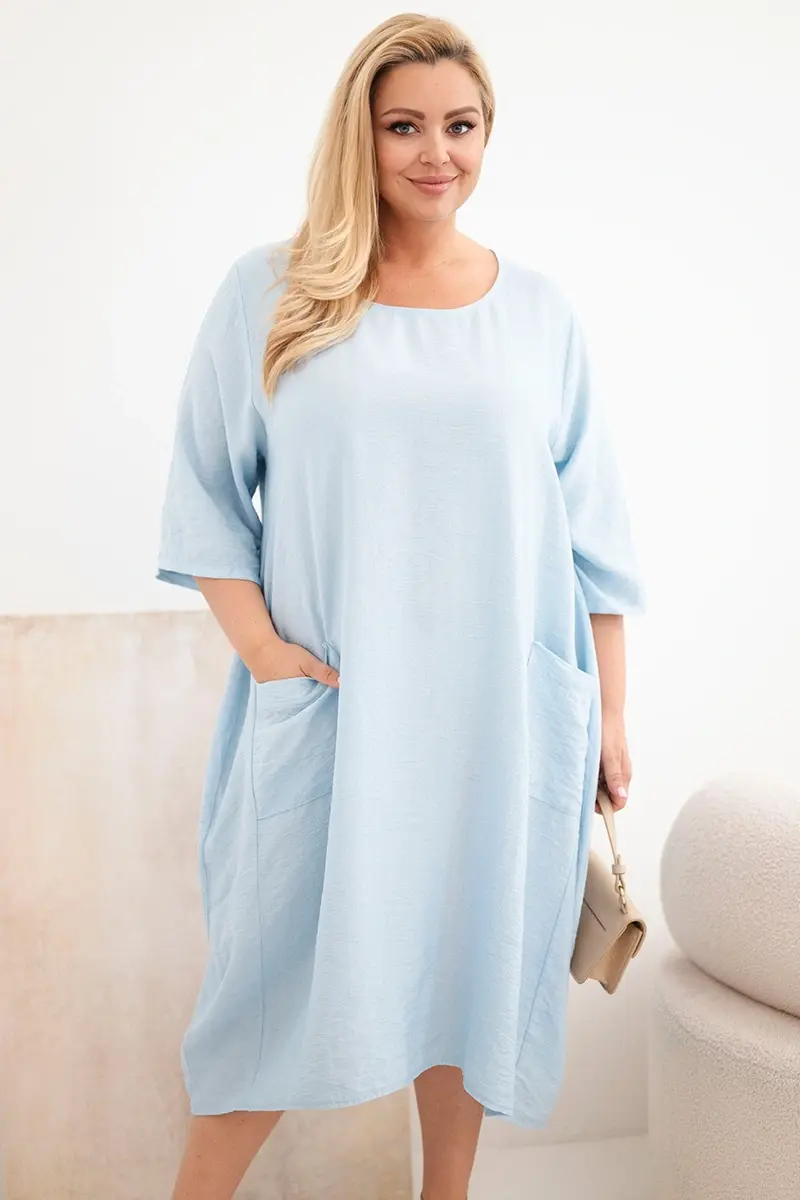 Kesi Włoski dámske plus-size šaty s krátkym rukávom