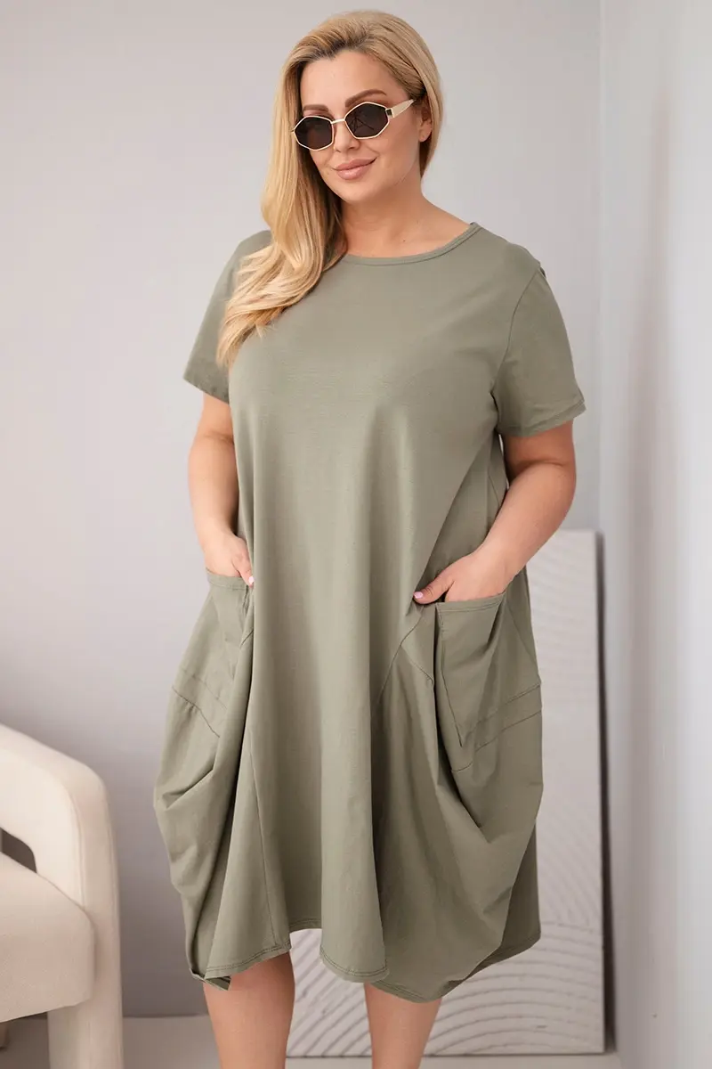 Plus size šaty s vreckami Kesi