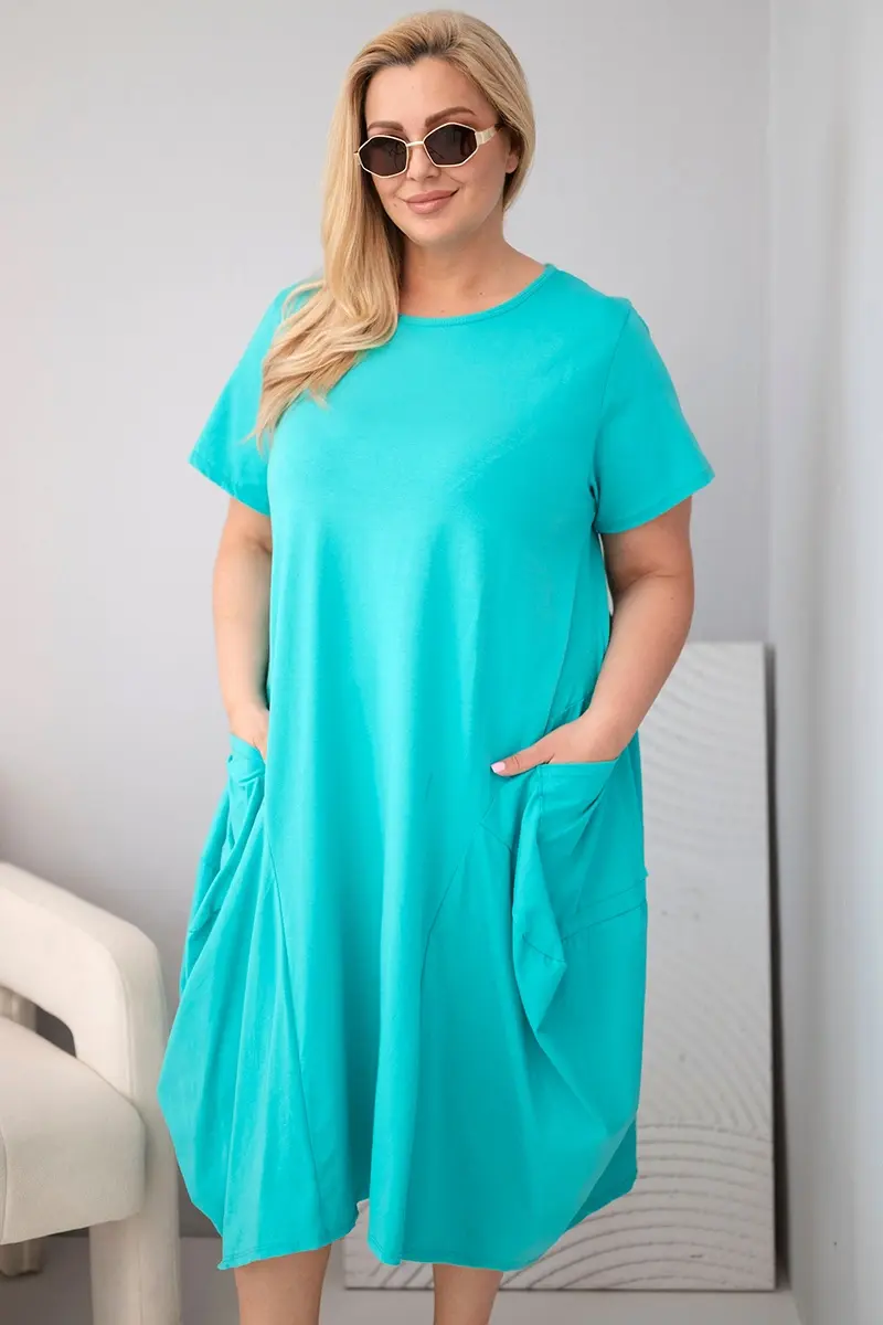 Kesi Włoski dámske plus size šaty s vreckami