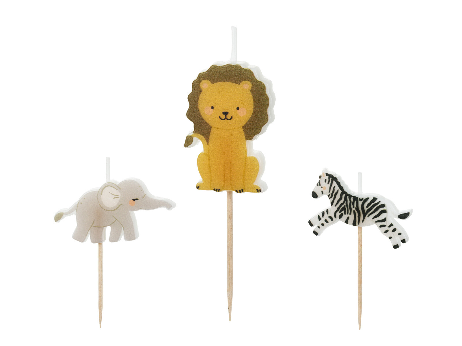 PartyDeco Narodeninové sviečky - Safari 3 ks