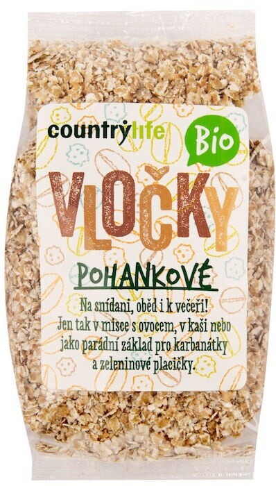 Country life bio vločky pohankové 250g výpredaj (pošk.obal)