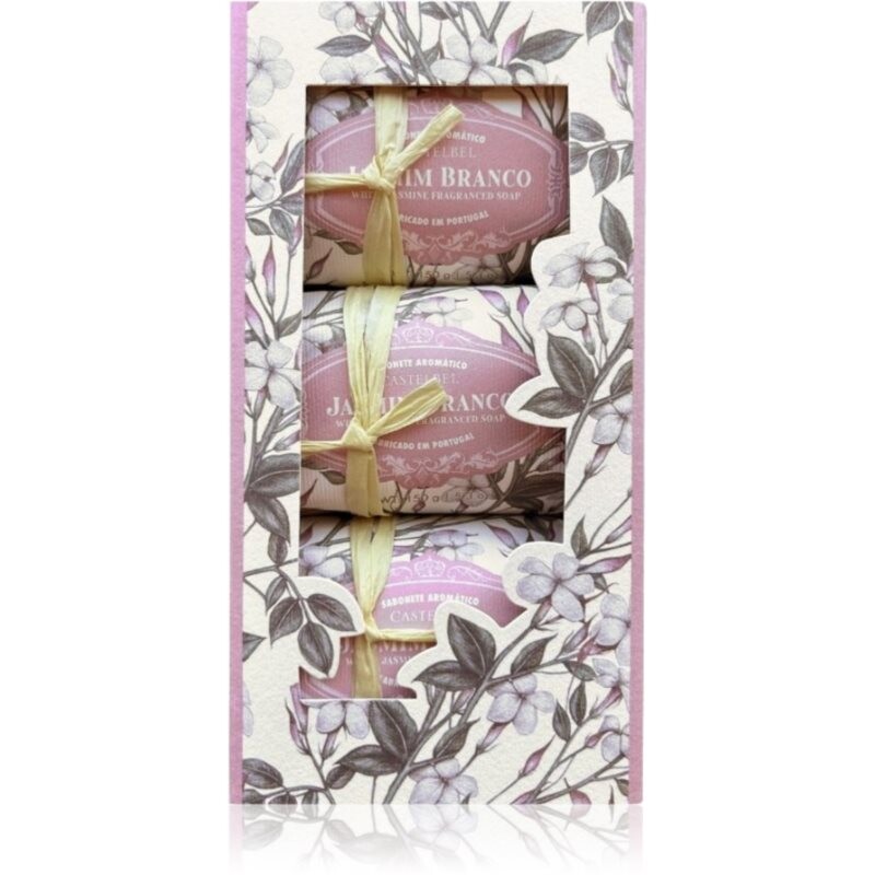 Castelbel White Jasmine tuhé mydlo darčeková sada 3x150 g
