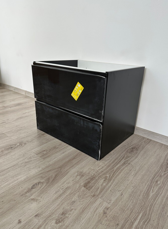 Elvisia Skrinka pod umývadlo DELAY čierna 60 cm | zmontovaná