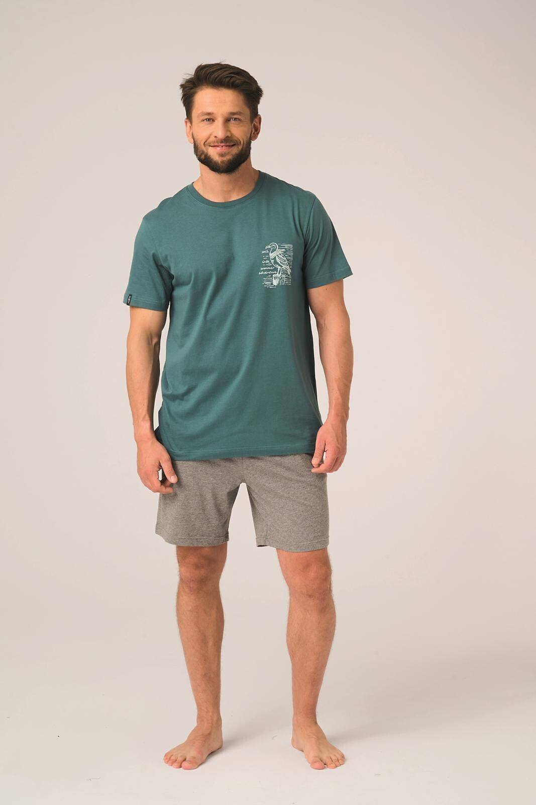 Pánske pyžamo Key MNS 741 A26 cr/r M-2XL mořsky šedá M