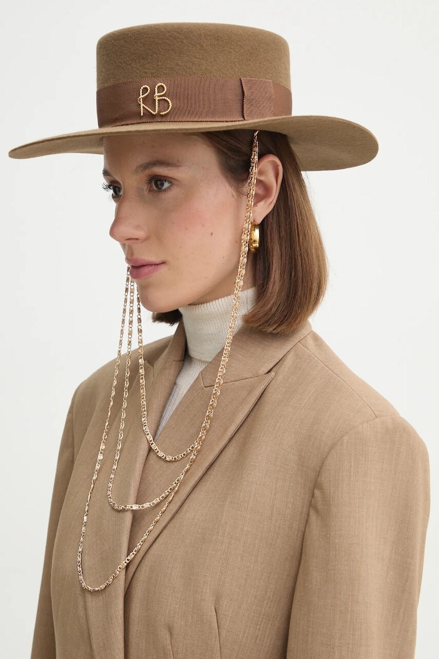 Klobúk Ruslan Baginskiy Ruslan Baginskiy Monogram-embellished Canotier Hat