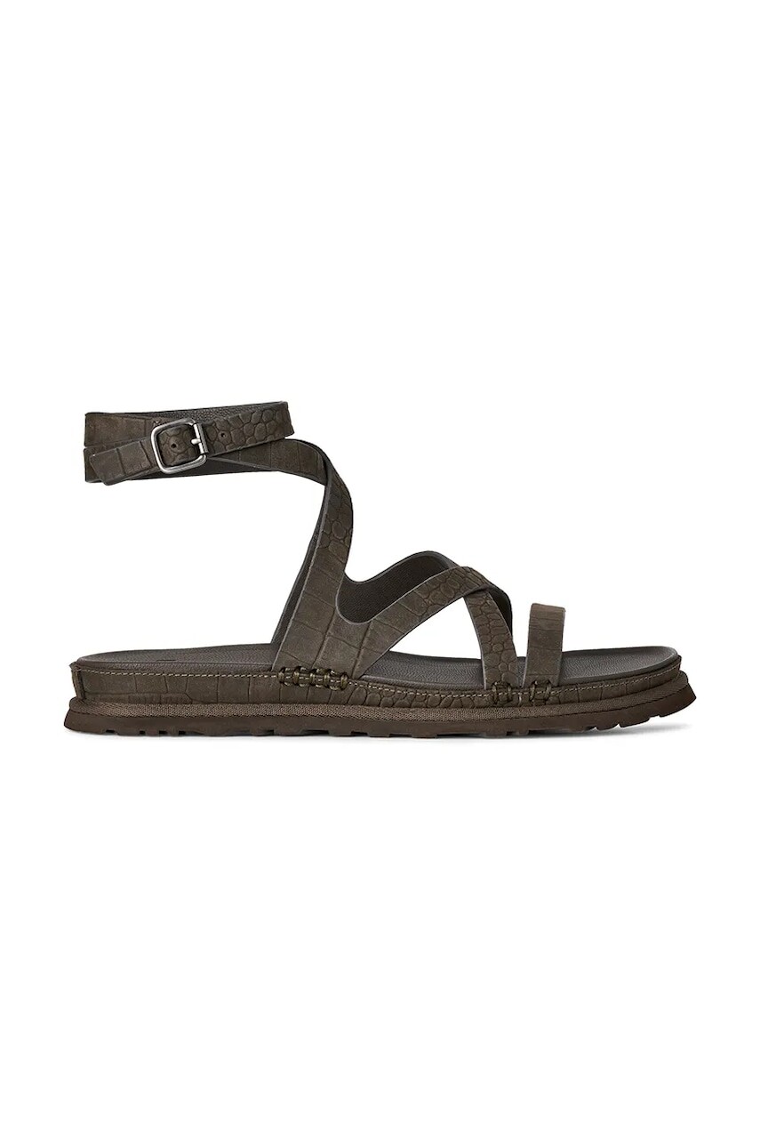 Kožené sandále UGG W Goldengaze Embossed Ankle Wrap