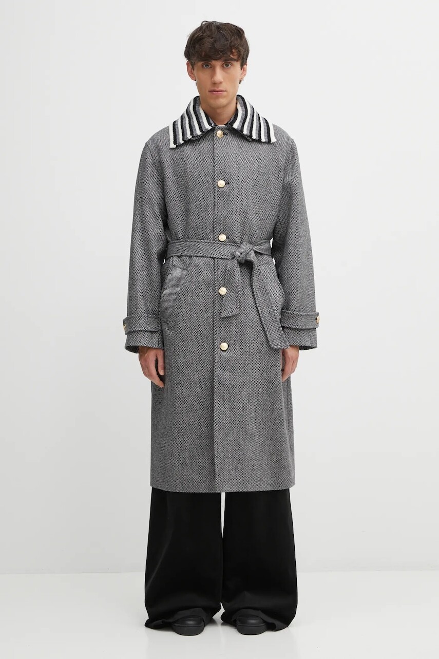 Vlnený kabát Drôle de Monsieur Le Manteau Tweed