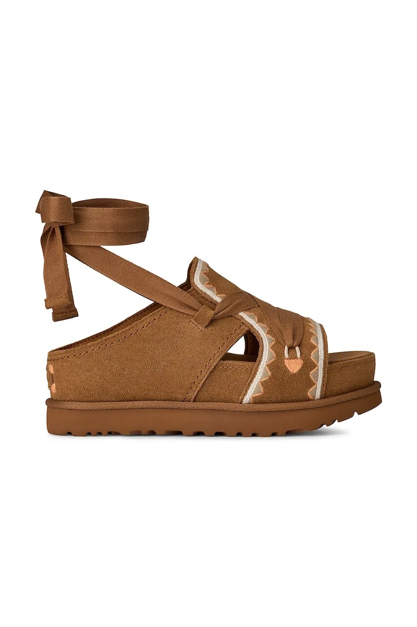 Semišové sandále UGG W Goldenstar Hi Artistitch