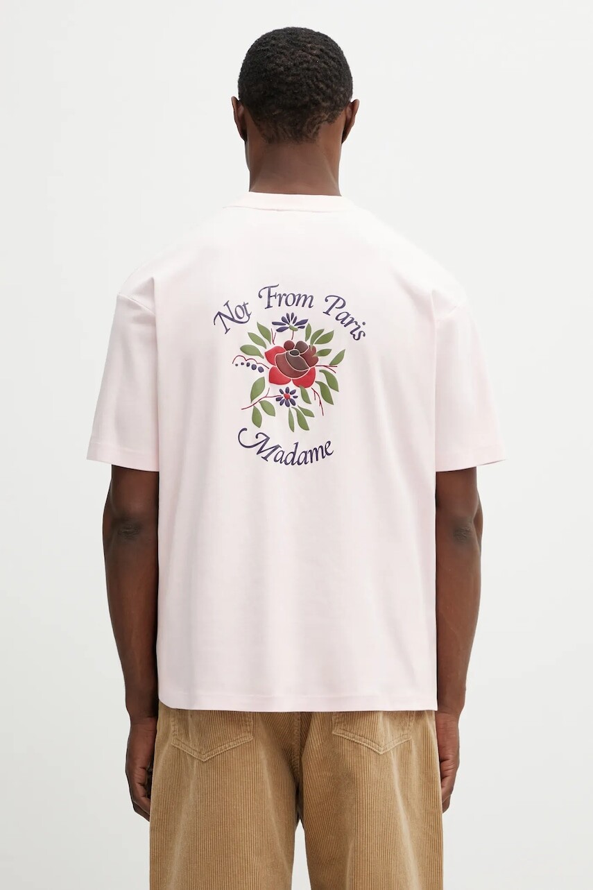 Bavlnené tričko Drôle de Monsieur Slogan Rose