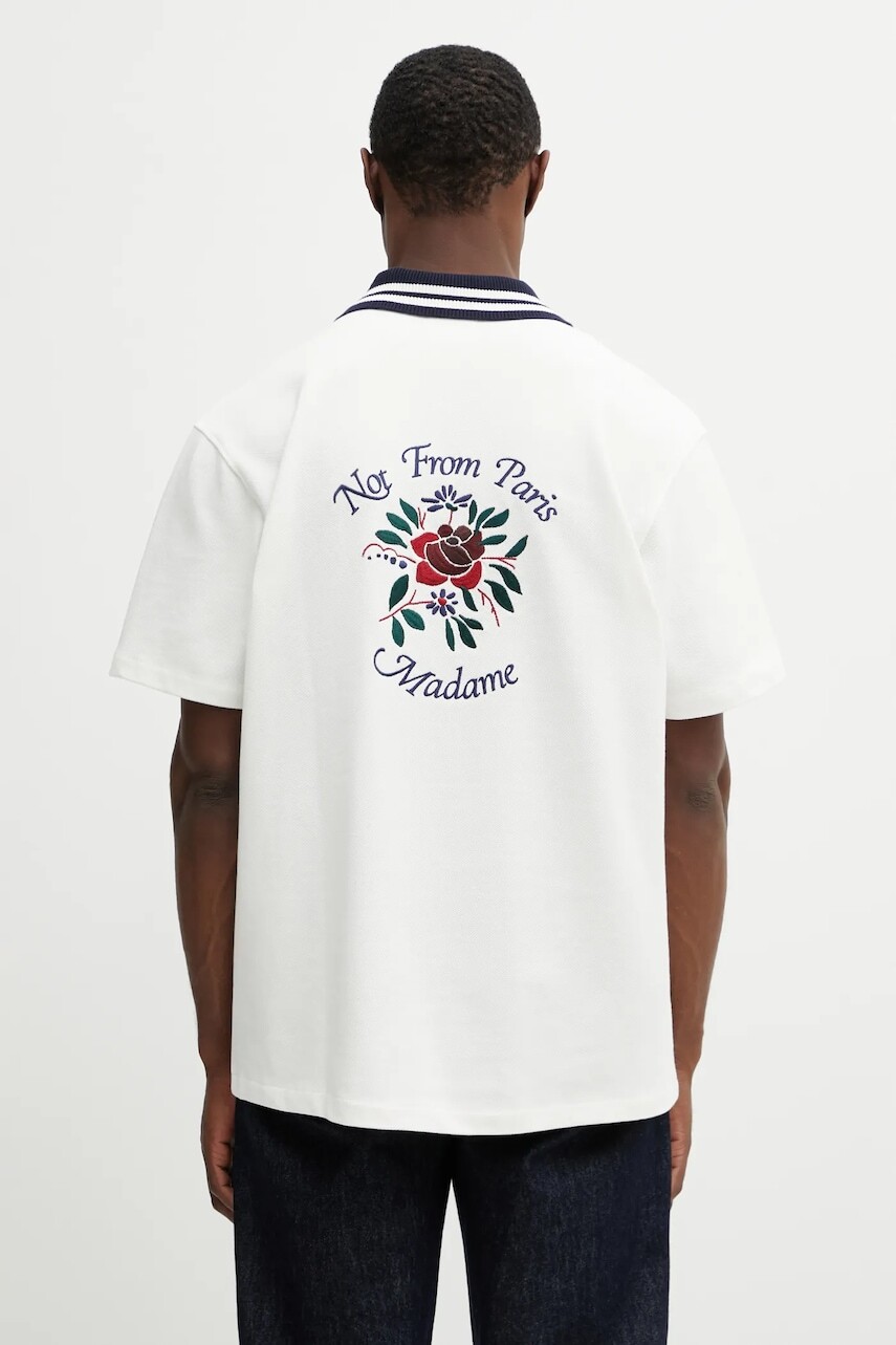Bavlnená košeľa Drôle de Monsieur Chemise Piquée Slogan Rose