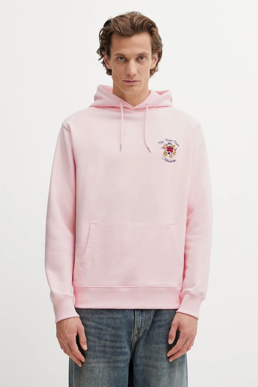 Bavlnená mikina Drôle de Monsieur Hoodie Slogan Rose