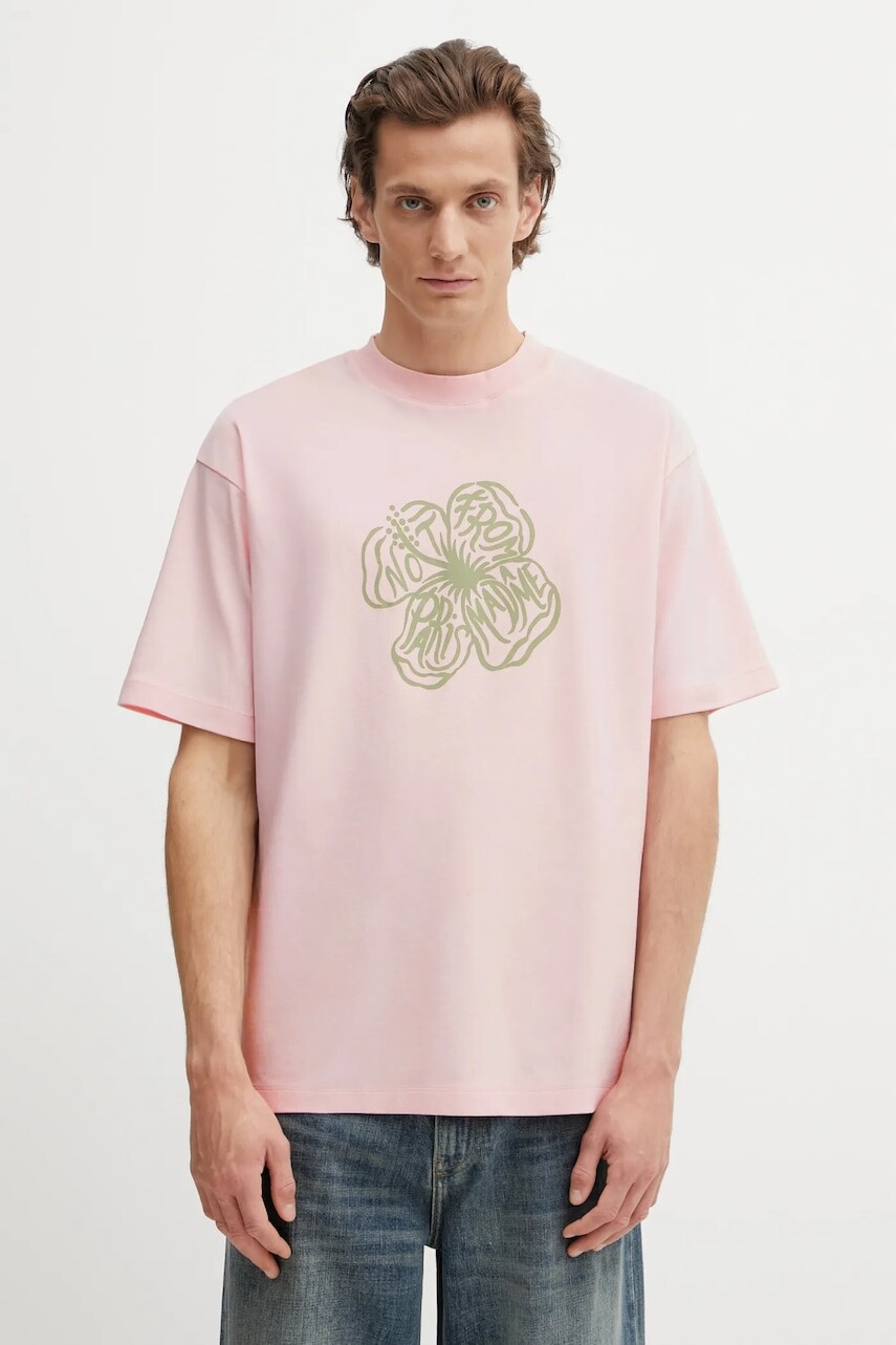 Bavlnené tričko Drôle de Monsieur Slogan Hibiscus