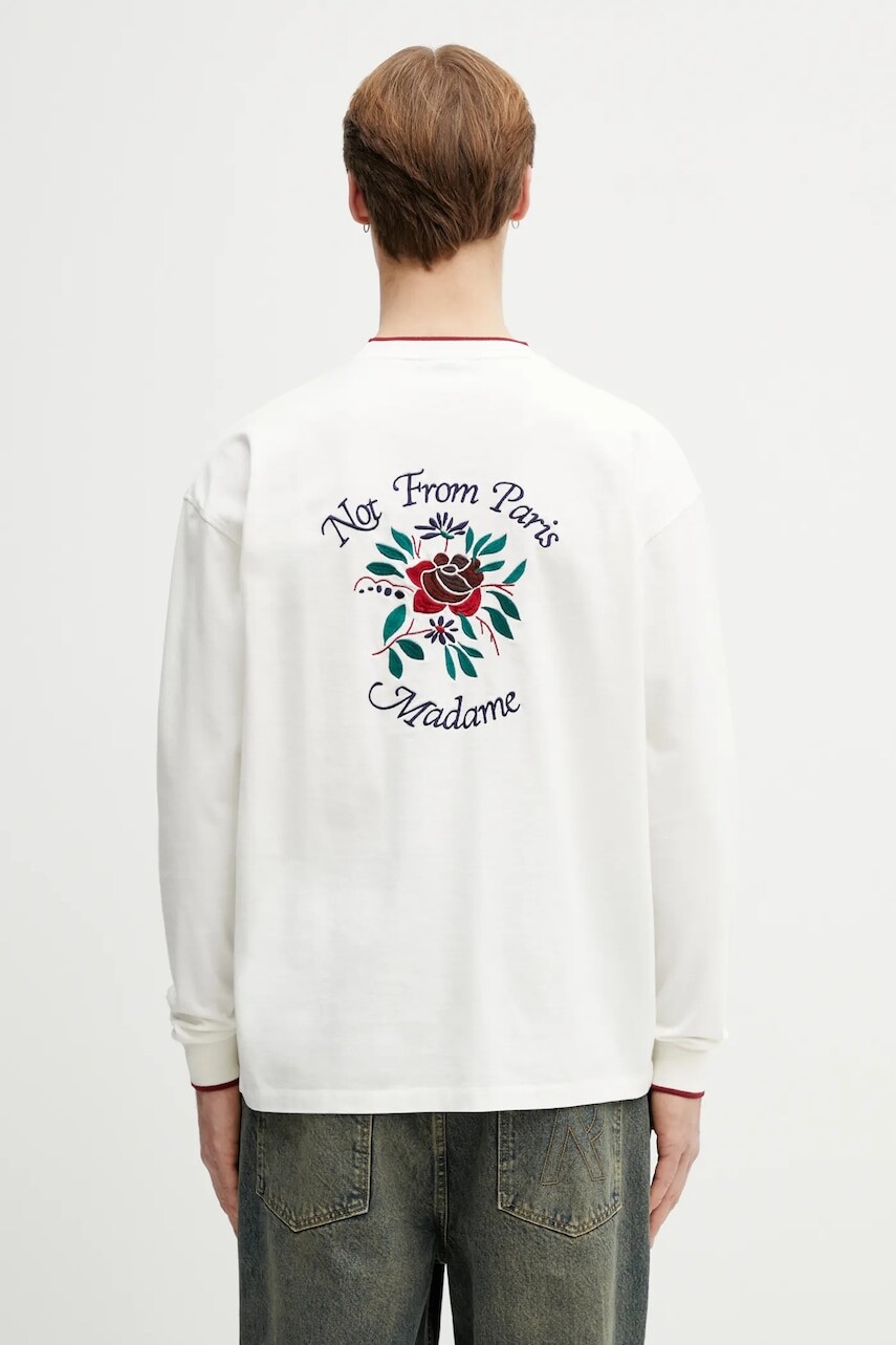 Bavlnené tričko s dlhým rukávom Drôle de Monsieur Manches Longues Slogan Rose