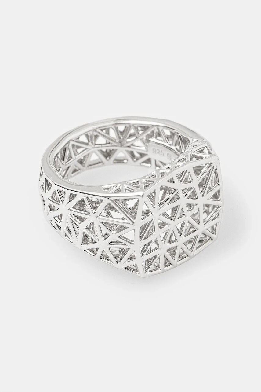 Strieborný prsteň Tom Wood Mesh Ring