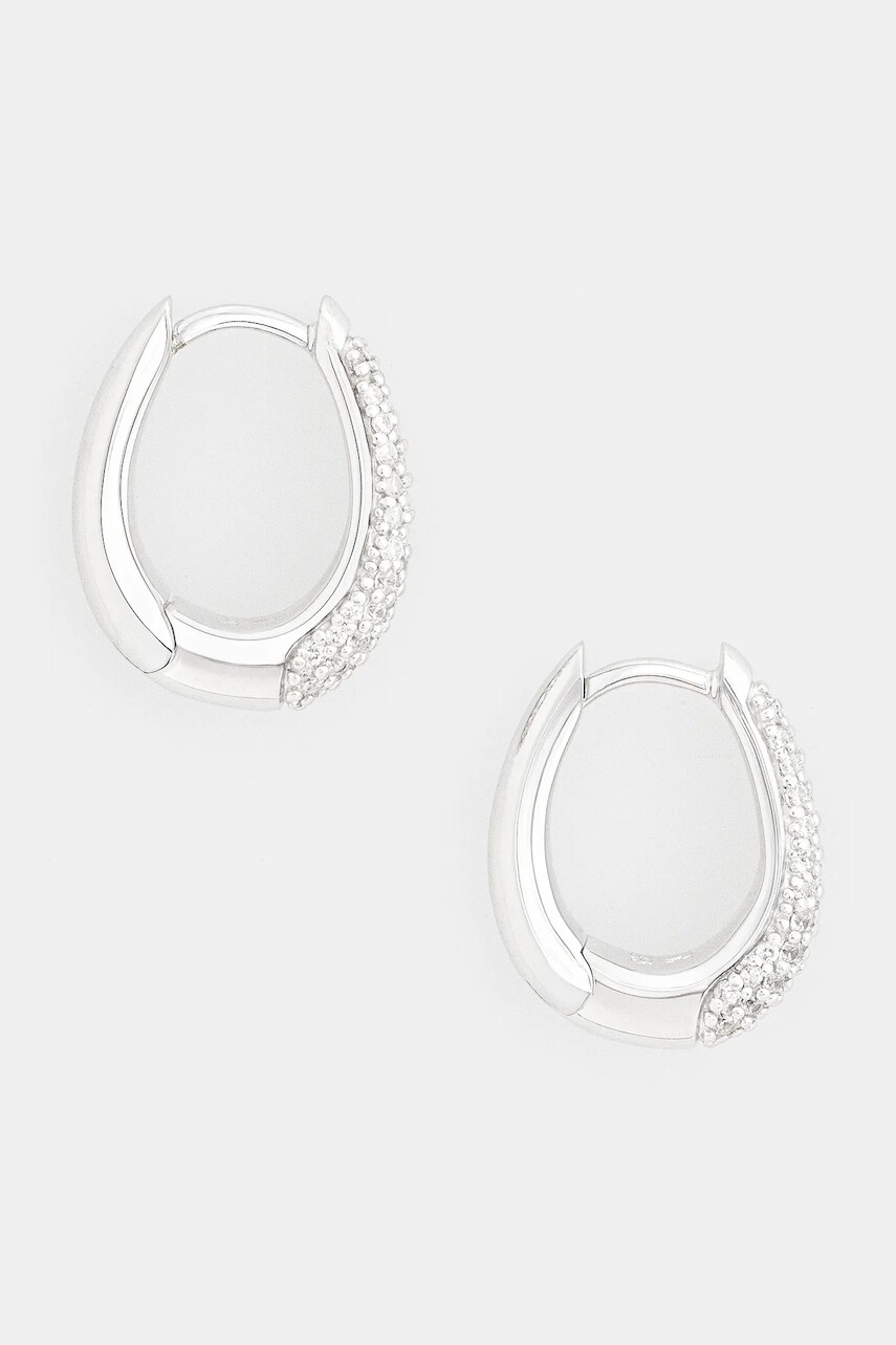 Strieborné náušnice Tom Wood Liz Hoops Pave