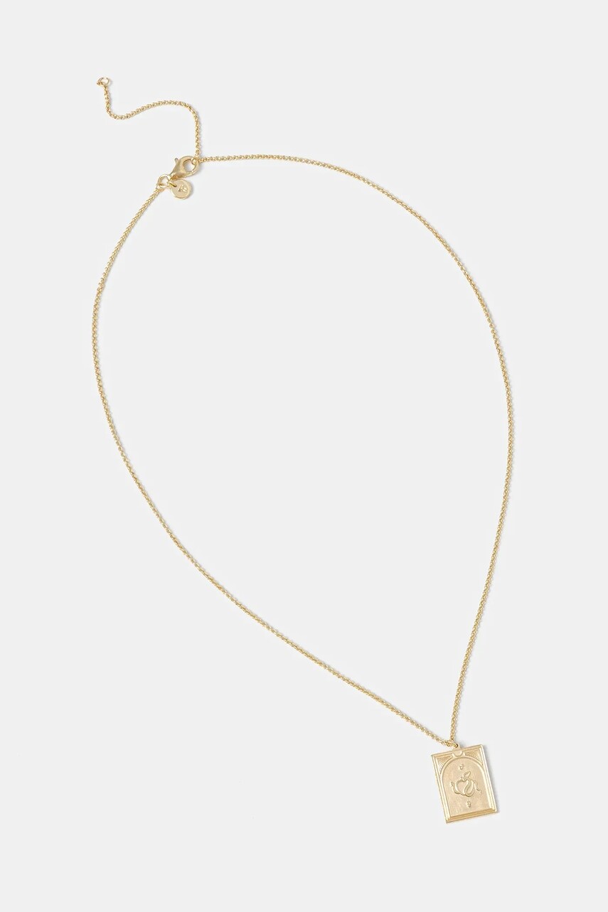 Pozlátený strieborný náhrdelník Tom Wood Tarot Lovers Pendant Gold