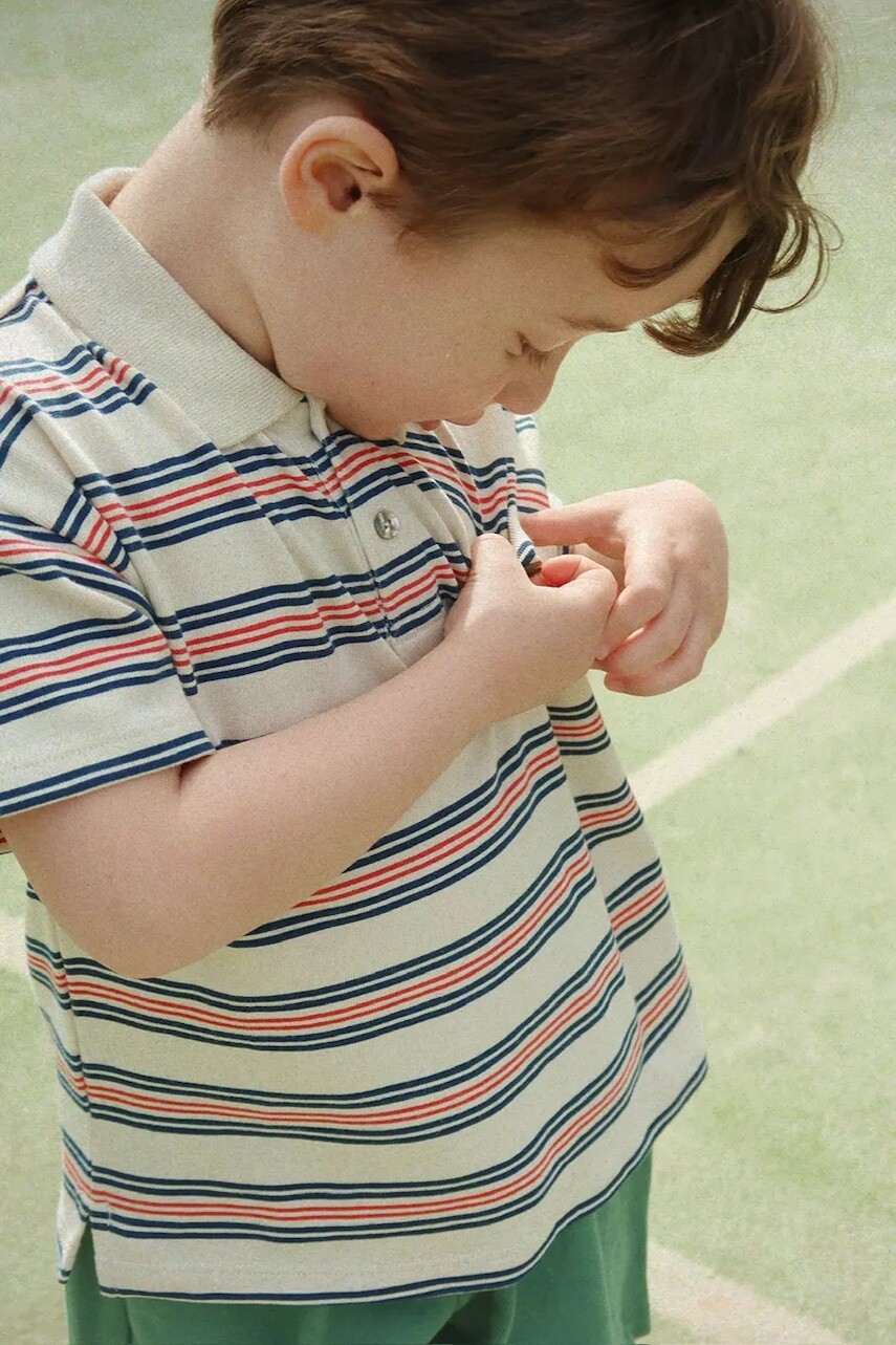 Detská bavlnená polokošeľa Konges Sløjd SPOTTY SS POLO GOTS