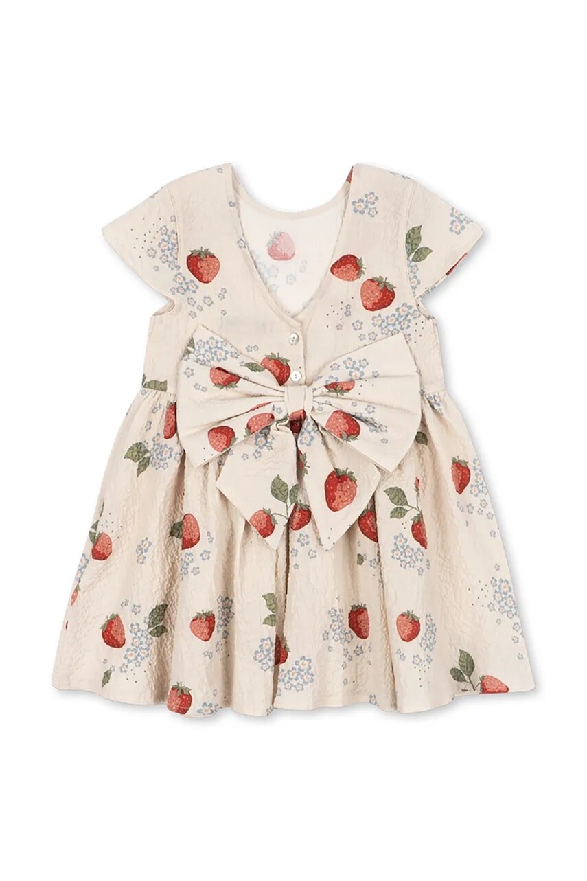 Dievčenské bavlnené šaty Konges Sløjd AVA SS BOW DRESS GOTS