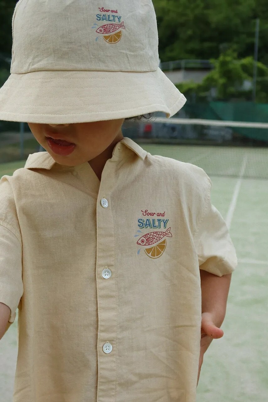 Detská ľanová košeľa Konges Sløjd FRANZEN SS LINEN SHIRT