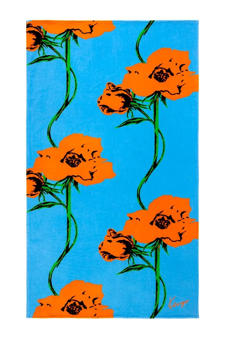 Bavlnený plážový uterák Kenzo KPOP Turquoise 100 x 170 cm