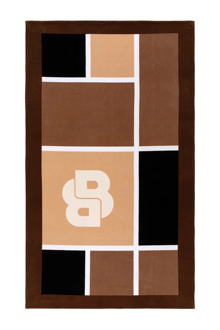 Bavlnený plážový uterák BOSS OSCAR Camel 100 x 170 cm