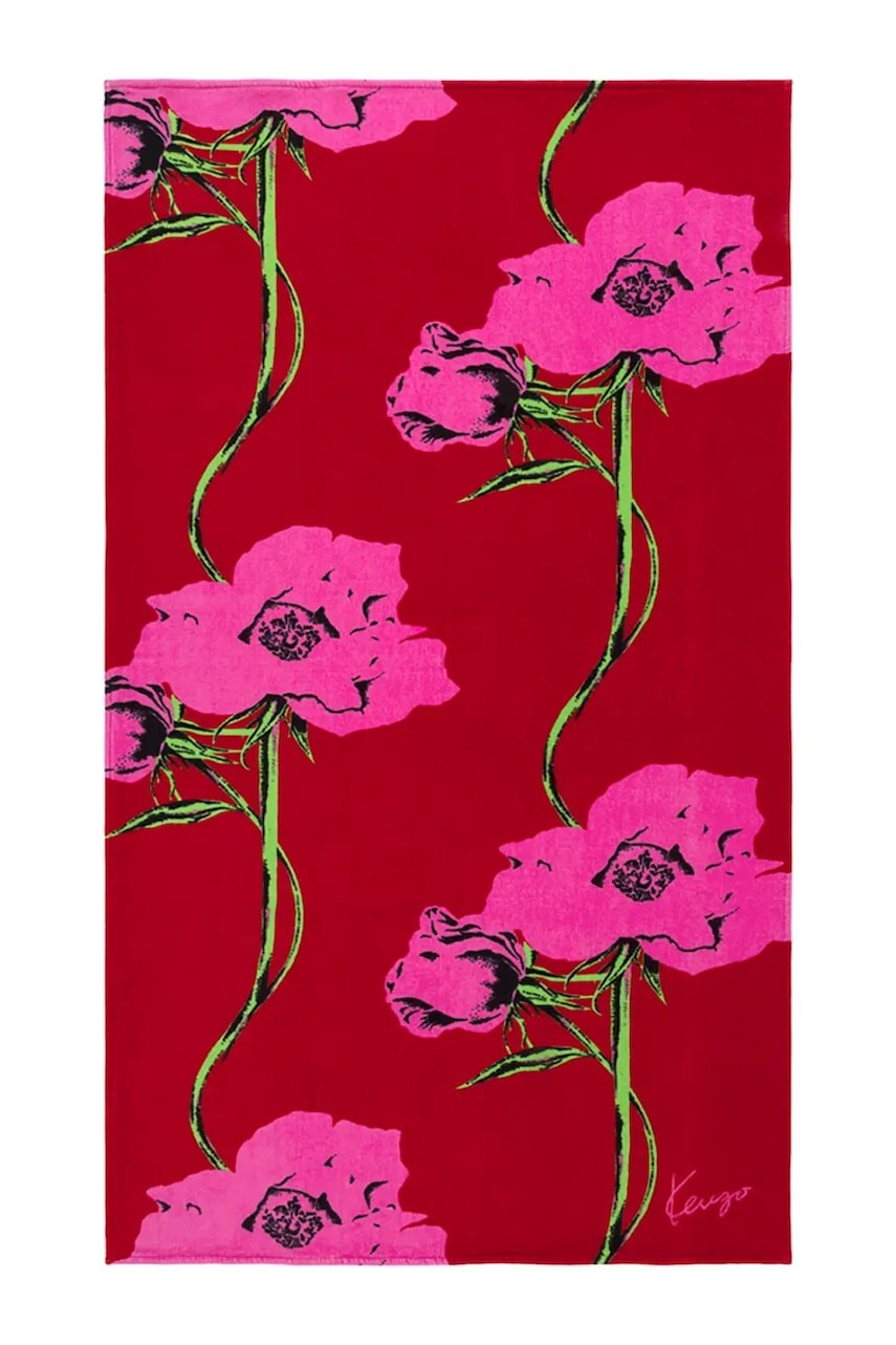 Bavlnený plážový uterák Kenzo KPOP Rouge 100 x 170 cm