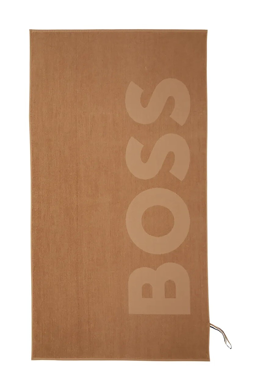 Bavlnený plážový uterák BOSS ZUMA Camel 100 x 180 cm