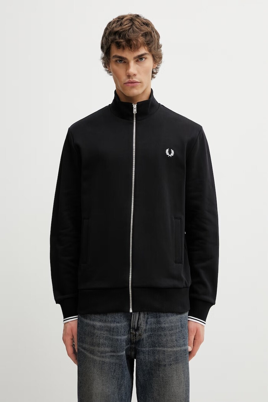 Fred Perry mikina na zips pánska bavlnená