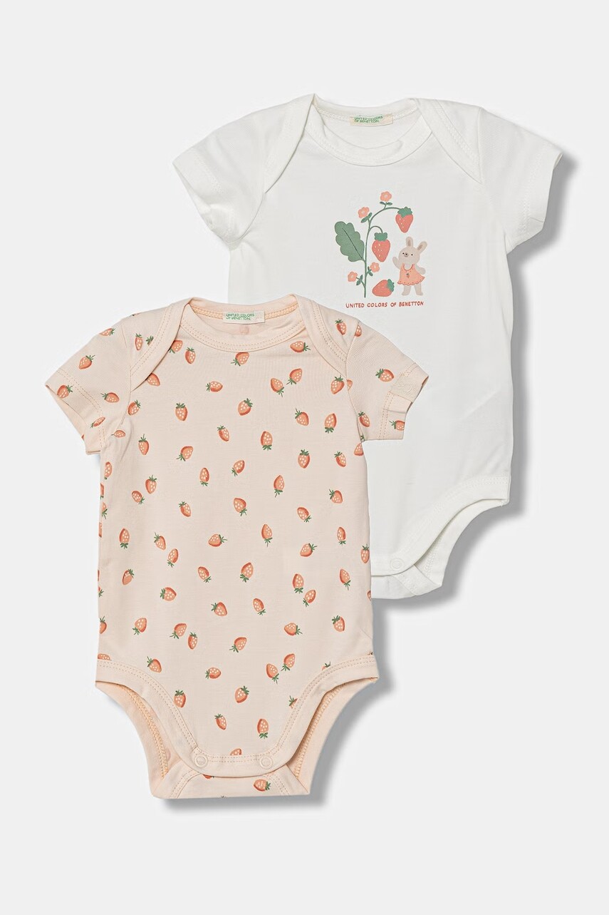 Dojčenské bavlnené body s elastanom United Colors of Benetton 2-pak
