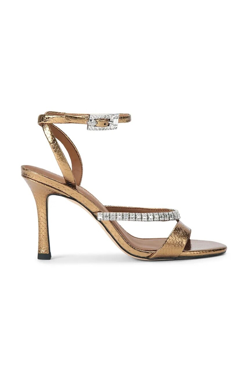 Kurt Geiger London sandále na vysokom podpätku z kože Crystal Strap Sandal