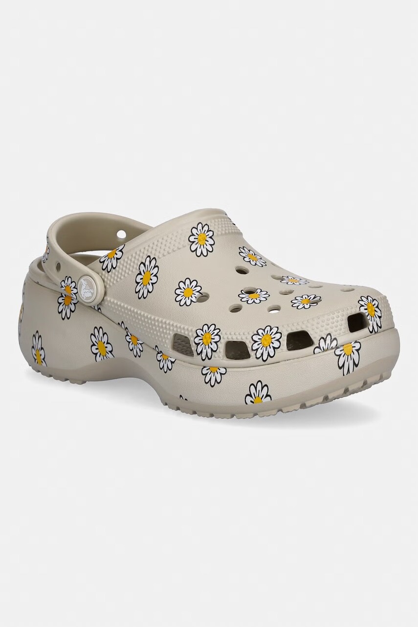 Crocs šľapky na platforme dámske Classic Platform Floral Clog