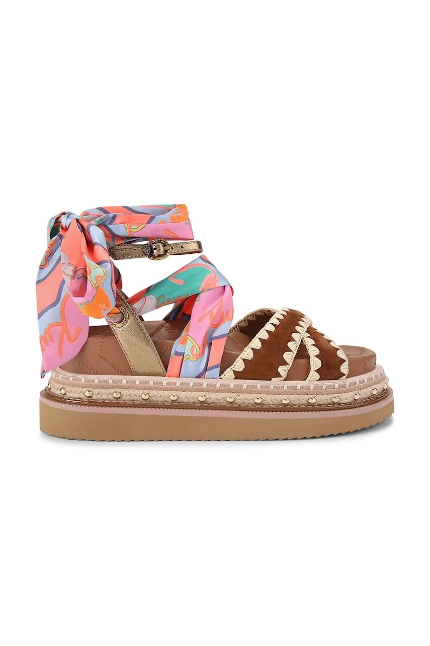 Kurt Geiger London sandále dámske kožené Orson Cross Scarf Sdl