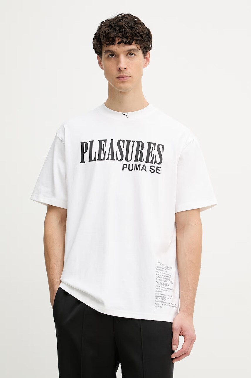 Puma tričko pánske bavlnené PUMA x PLEASURES Typo Tee