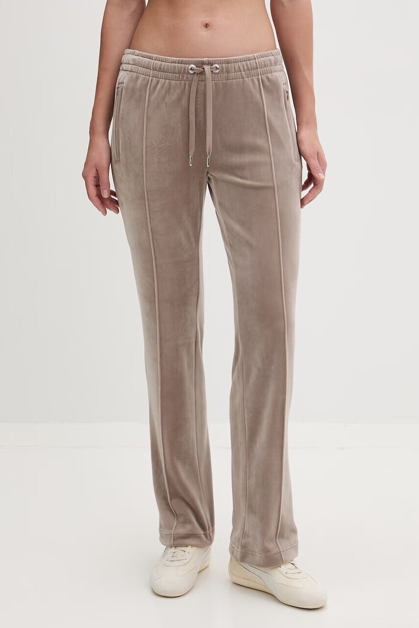 Juicy Couture teplákové nohavice dámske zamatové TINA COL OUT TR