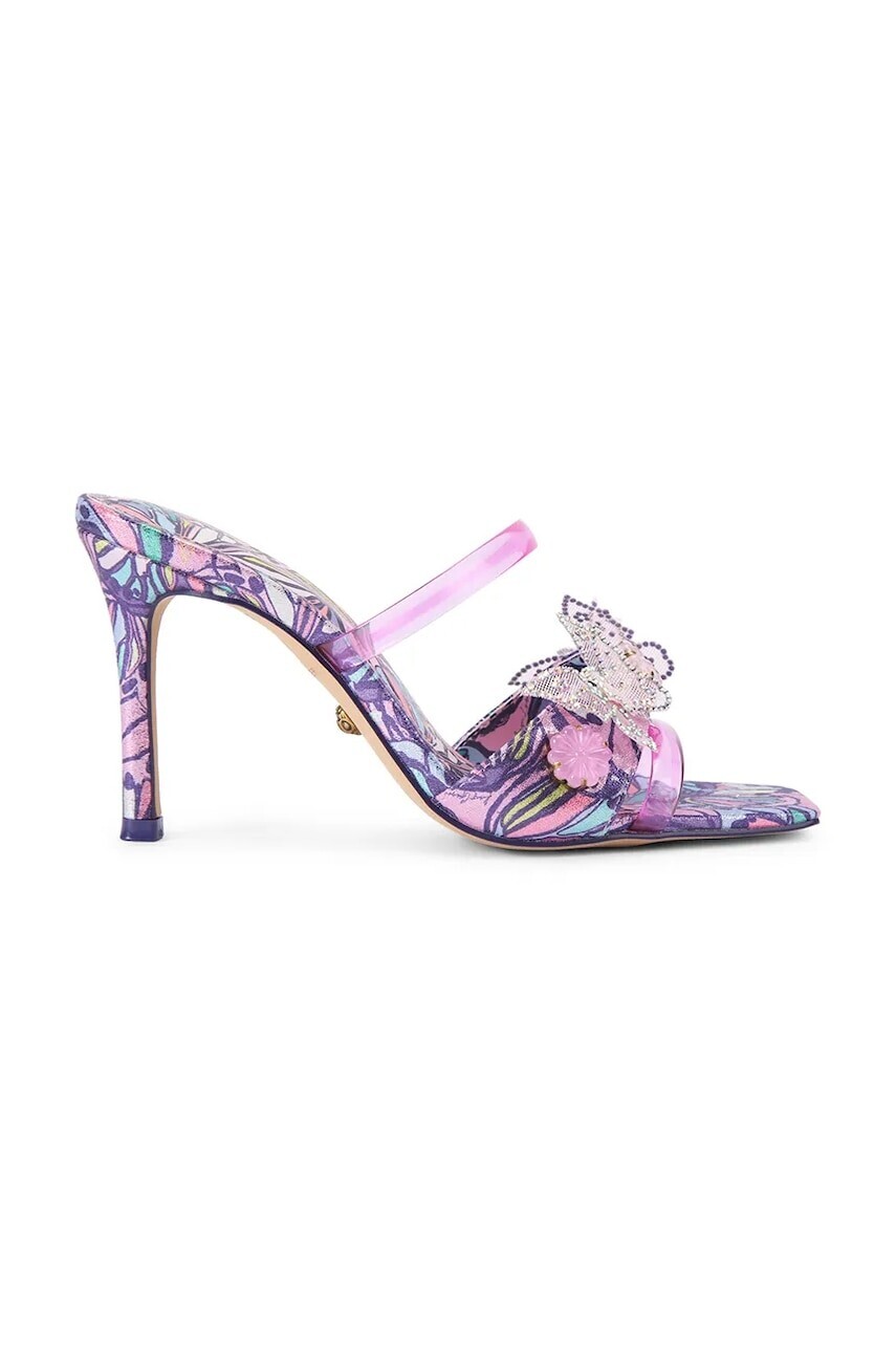 Kurt Geiger London šľapky na ihličkovom podpätku dámske Butterfly Mule Sandal
