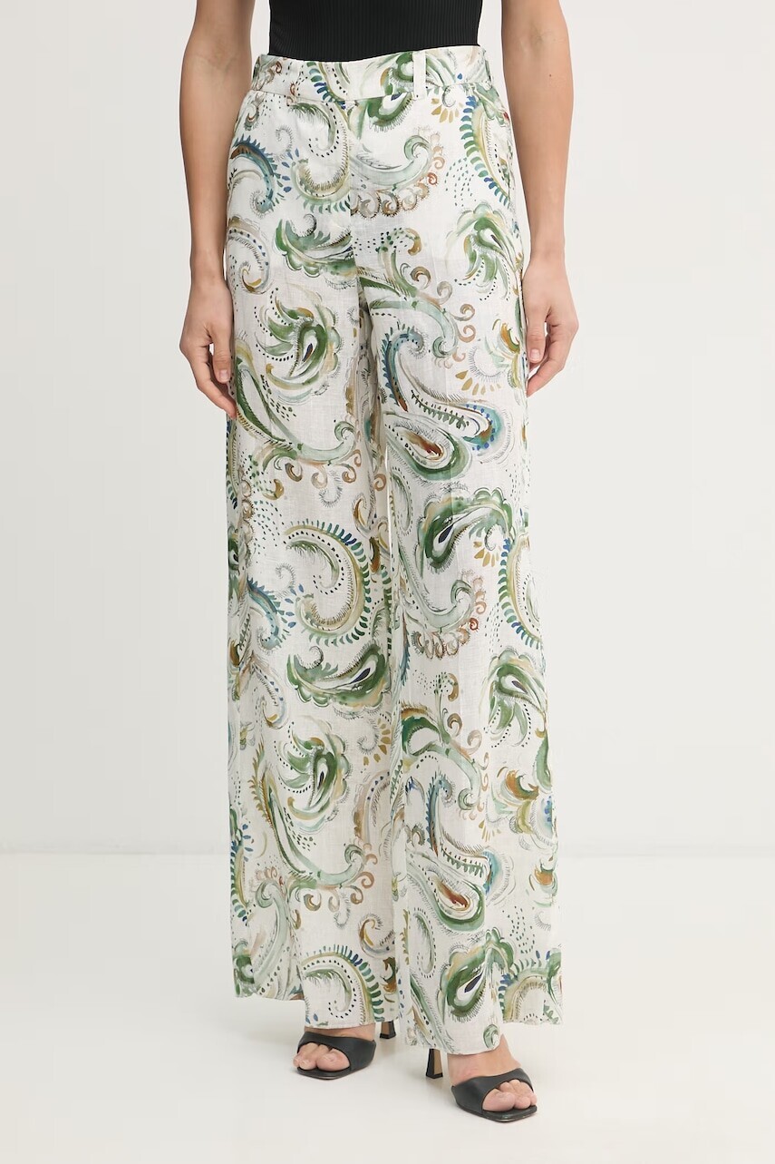 Marella nohavice wide leg dámske ľanové DOMINO