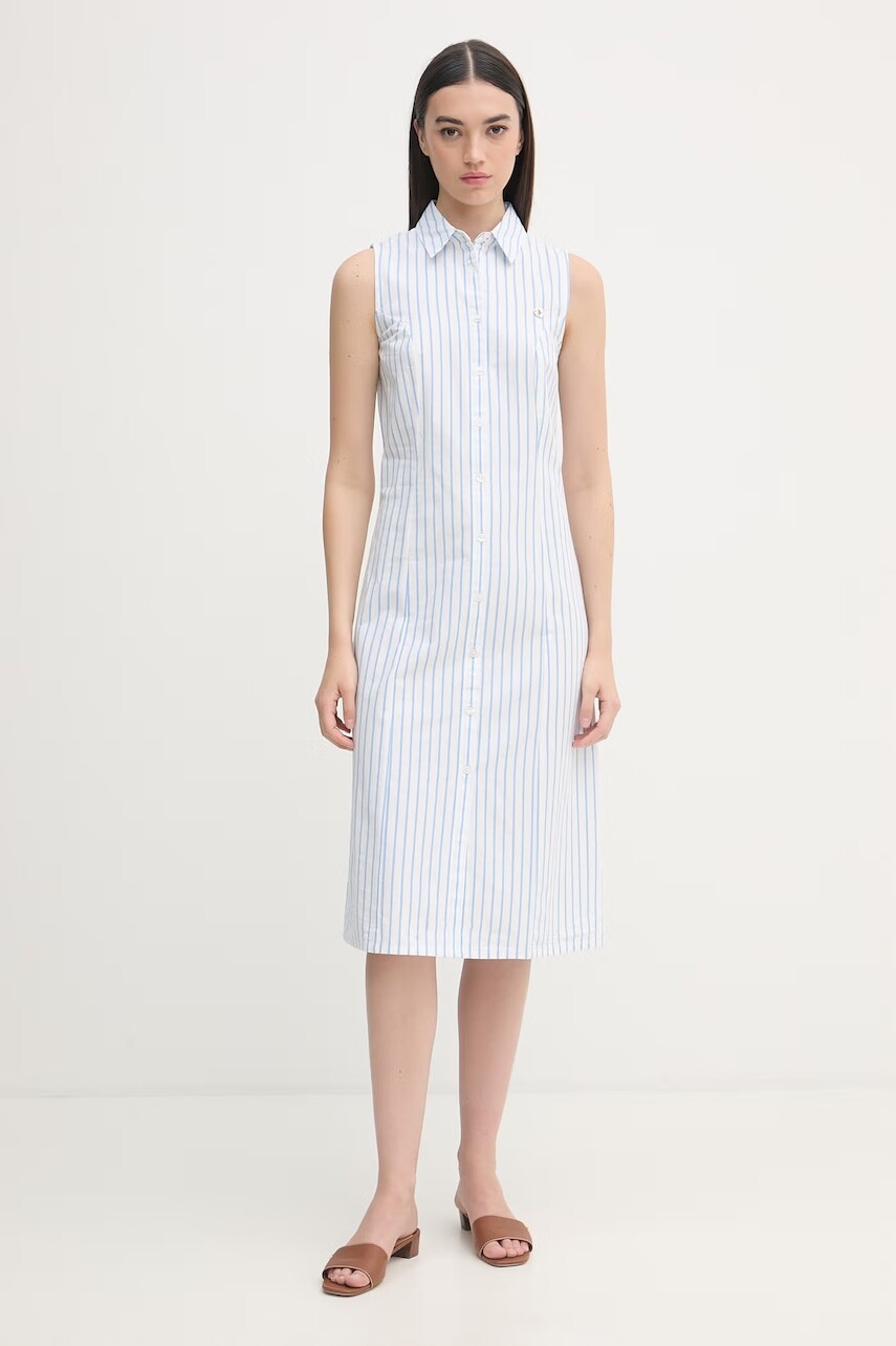 U.S. Polo Assn. šaty bavlnené SLEEVELESS TIE-BACK MIDI