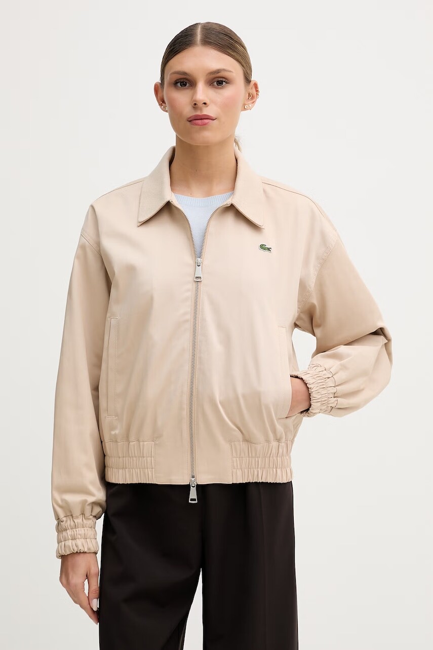 Lacoste krátka bunda pánska bavlnená s elastanom