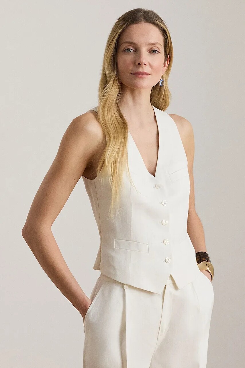 Lauren Ralph Lauren vesta dámska s viskózou
