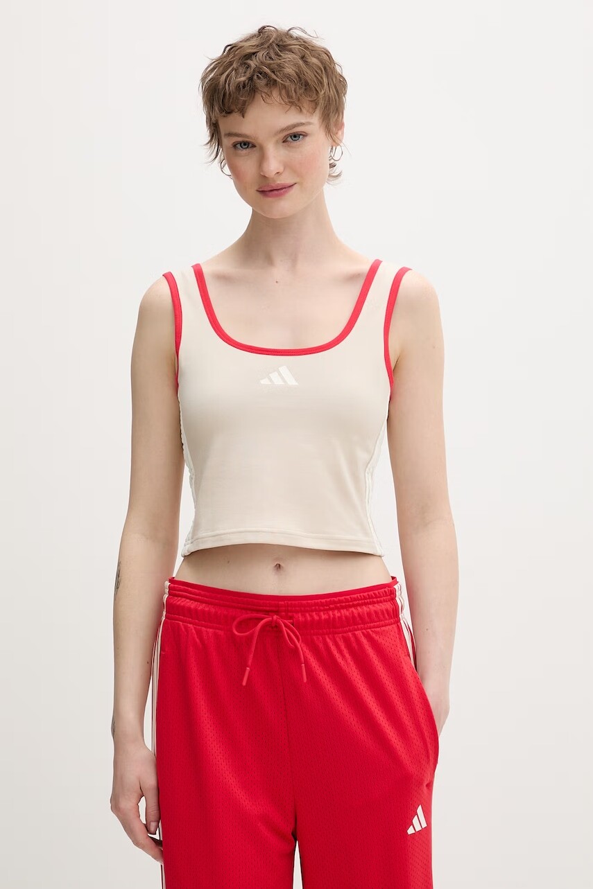 adidas dámsky crop top bavlnený s elastanom Stadium