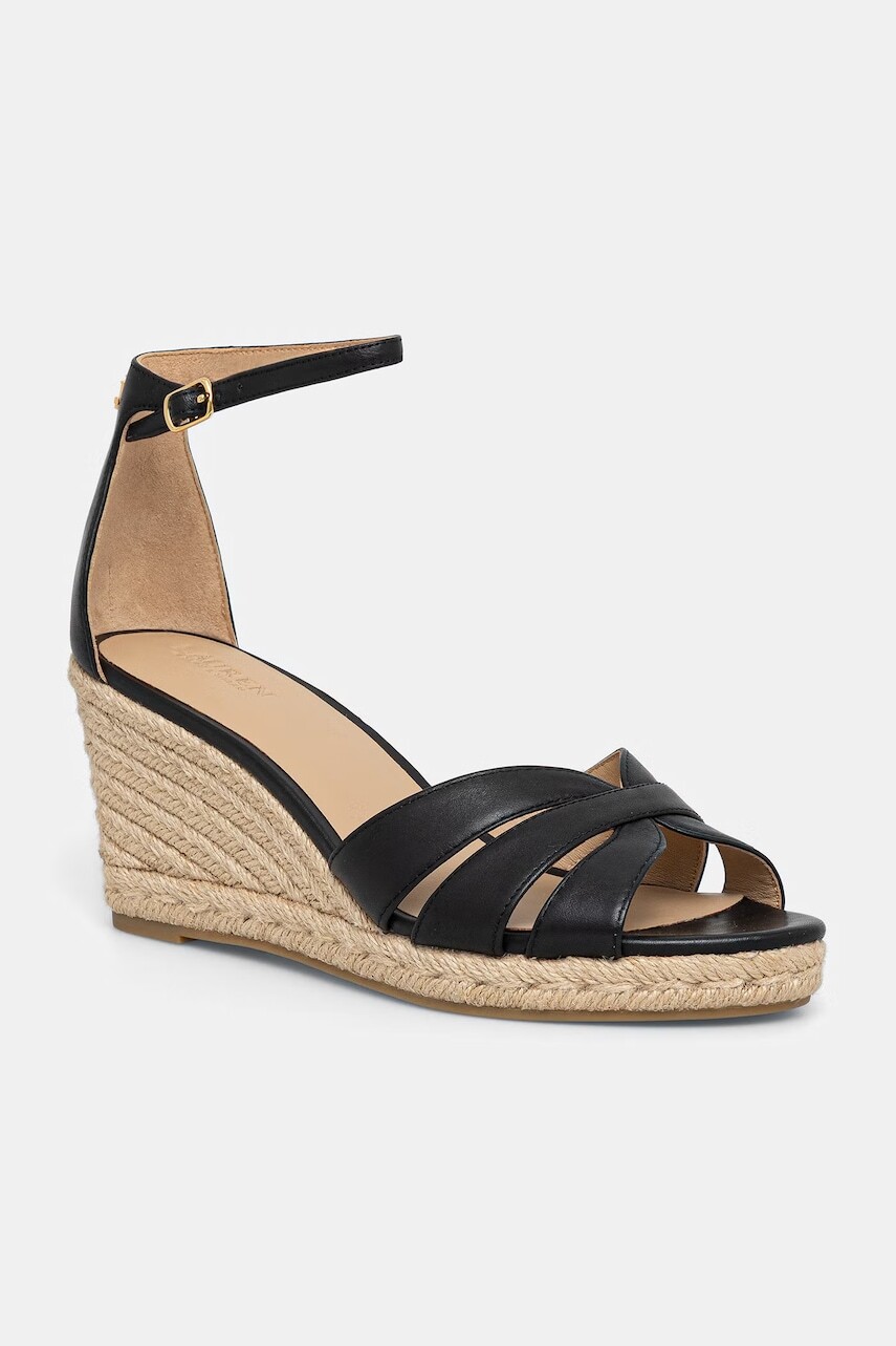 Lauren Ralph Lauren espadrilky na platforme po celej dĺžke dámske kožené Nellie