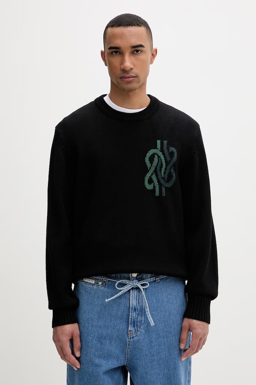 Filling Pieces sveter pánsky s vlnou Knit Sweater Knot